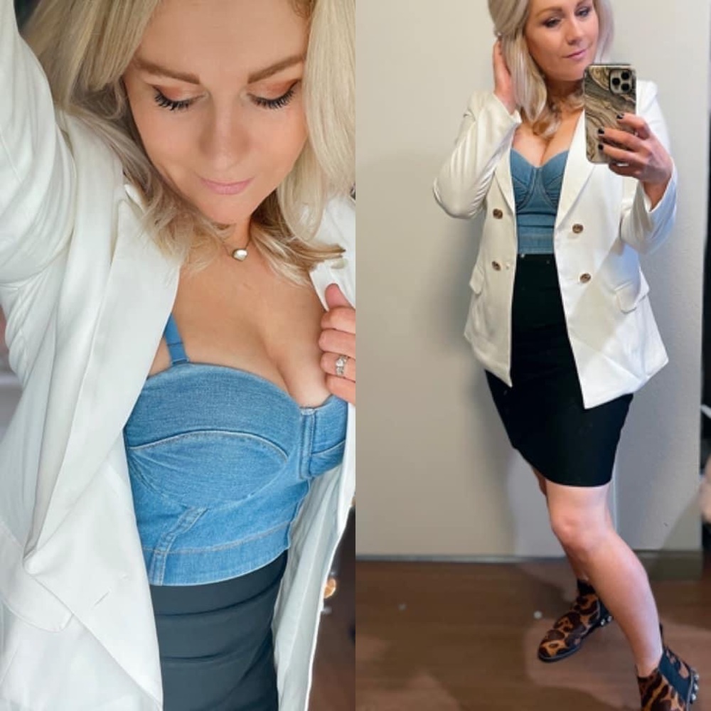 LAST! Can You Keep A Secret Denim Bustier
